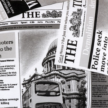 Obrus NOVINY ČIERNOBIELE 120x140 cm 3