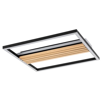Stropné svietidlo NOXELLE 3 dub/čierna, šírka 42 cm 2