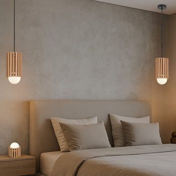 Stolná lampa NOXELLE dub/biela 1
