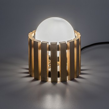 Stolná lampa NOXELLE dub/biela 2