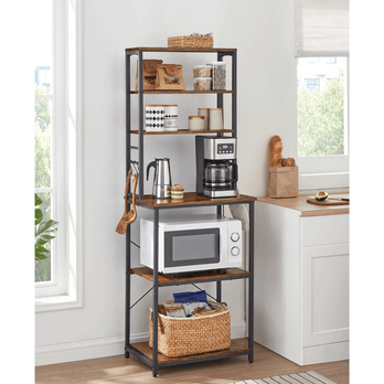 Kuchynský regál NUKO III hnedá/čierna 1