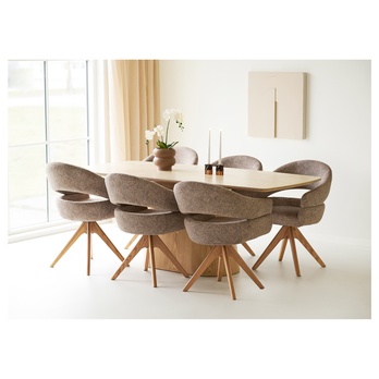 Jedálenský stôl NULA prírodná/travertín 1