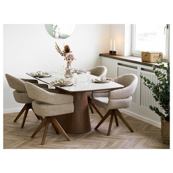 Jedálenský stôl NULA biela/tmavohnedá 1