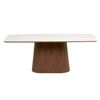 Jedálenský stôl NULA biela/tmavohnedá 2