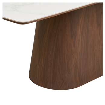 Jedálenský stôl NULA biela/tmavohnedá 4