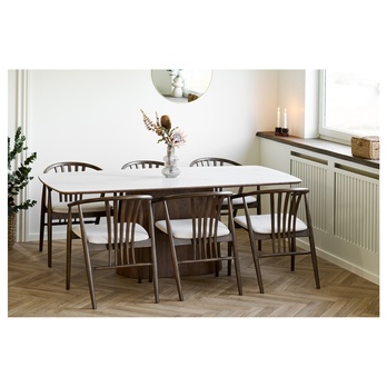 Jedálenský stôl NULA biela/tmavohnedá 5