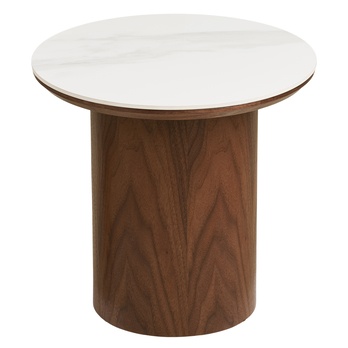 Odkladací stolík NULA biela/tmavohnedá 4