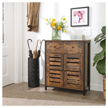 Komoda NURMES 3 rustikálna hnedá/čierna 1