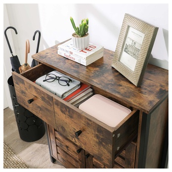 Komoda NURMES 3 rustikálna hnedá/čierna 2