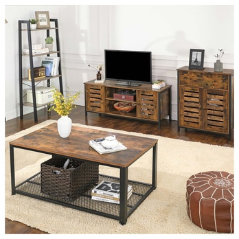 Komoda NURMES 3 rustikálna hnedá/čierna 4