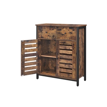 Komoda NURMES 3 rustikálna hnedá/čierna 5