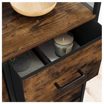 Komoda  NURMES V hnedá/čierna 4