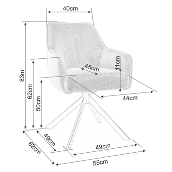 Jedálenská stolička NUTTA sivá 3