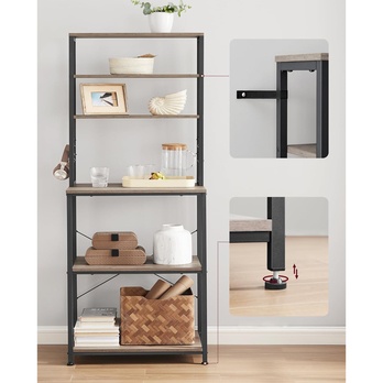 Regál NYKO 6 sivohnedá/čierna 1