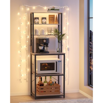 Regál NYKO 6 sivohnedá/čierna 2