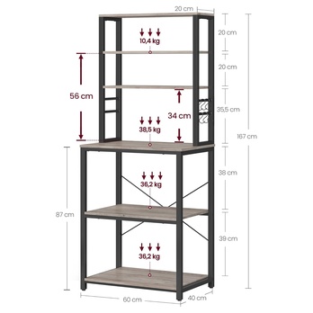 Regál NYKO 6 sivohnedá/čierna 5