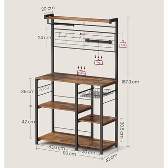 Regál NYKO 7 hnedá/čierna 6