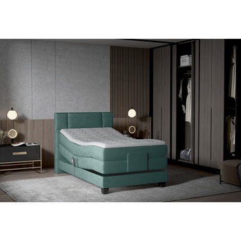 Polohovacia posteľ boxspring NYSA 2 zelenomodrá, 120x200 cm 1
