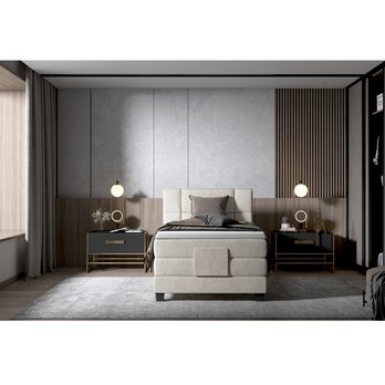 Polohovacia posteľ boxspring NYSA 2 Sivobéžová, 100x200 cm 2