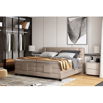 Polohovacia posteľ boxspring NYSA taupe, 160x200 cm 1