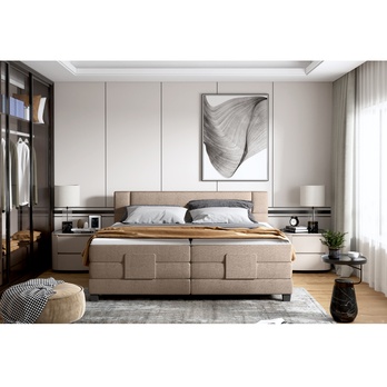 Polohovacia posteľ boxspring NYSA taupe, 140x200 cm 2