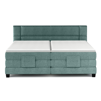 Polohovacia posteľ boxspring NYSA zelenomodrá, 140x200 cm 3
