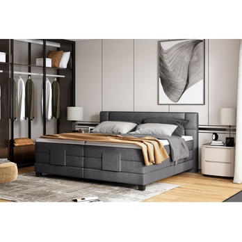 Polohovacia posteľ boxspring NYSA antracitová, 140x200 cm 1