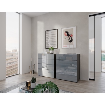 Komoda OAKLAND 3695 grafitová/striebornosivá 1