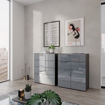 Komoda OAKLAND 3696 grafitová/striebornosivá 4