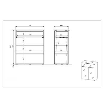 Komoda OAKLAND 3696 biela 4