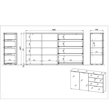 Komoda OAKLAND 3698 dub/biela 5