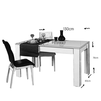 Jedálenský stôl OBLO biela 4