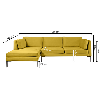 Sedacia súprava OCEAN II ľavá, žltá 3