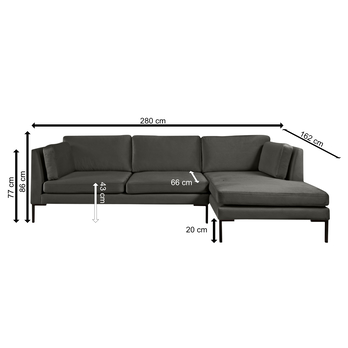 Sedacia súprava OCEAN II pravá, grafitová 3