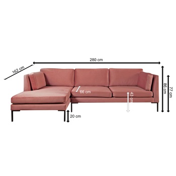 Sedacia súprava OCEAN II ľavá, ružová 4