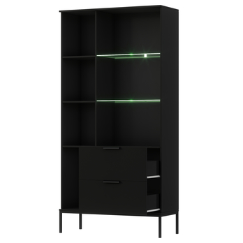 Vitrína ODETTE dub artisan/čierna 2