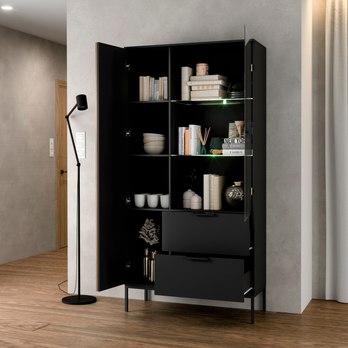 Vitrína ODETTE dub artisan/čierna 3