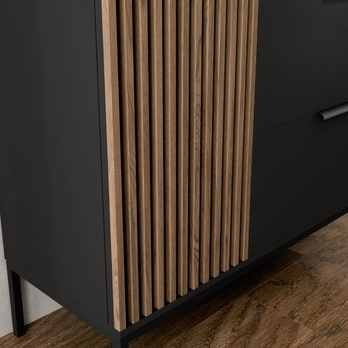 Vitrína ODETTE dub artisan/čierna 5