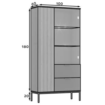 Vitrína ODETTE dub artisan/čierna 7