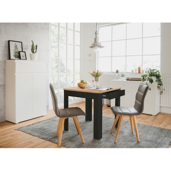 Jedálenský stôl ODOSA čierna/dub artisan 1