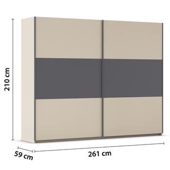 Šatníková skriňa OJSA III šampanské/sivá 3