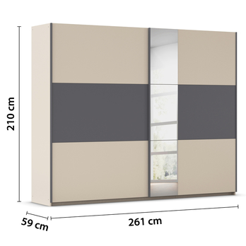 Šatníková skriňa OJSA IV šampanské/sivá 3