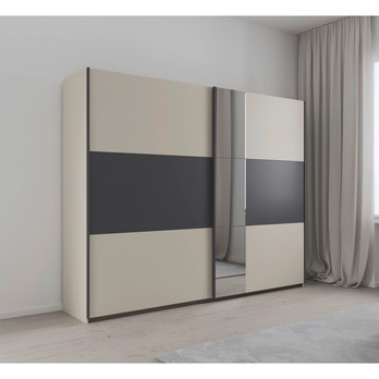 Šatníková skriňa OJSA IV šampanské/sivá 1