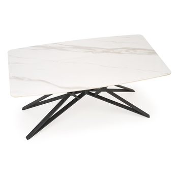 Jedálenský stôl OLFRIDU biely mramor/čierna 3