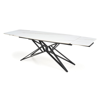 Jedálenský stôl OLFRIDU biely mramor/čierna 2