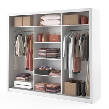 Šatníková skriňa OLINDA biela 4