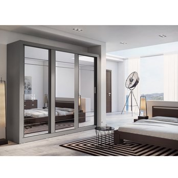 Šatníková skriňa OLINDA sivá 1