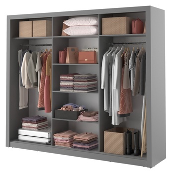 Šatníková skriňa OLINDA sivá 3