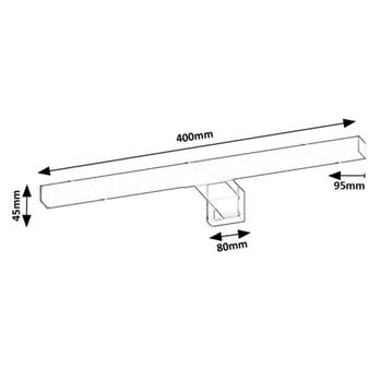 Kúpeľňové nástenné LED svietidlo OLIRO čierna, šírka 40 cm 12