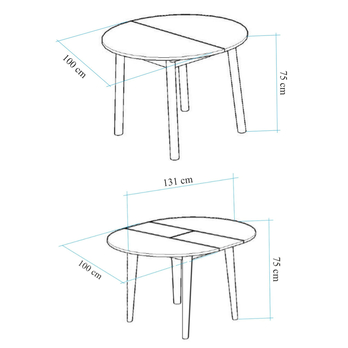 Jedálenský stôl OLIVE dub/čierna 4
